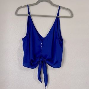 Free People XS Cropped Button Tank